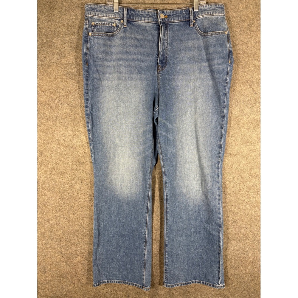 Talbots Barely Boot Jeans Sutton Wash Blue Denim Stretch Size 18 KH5741